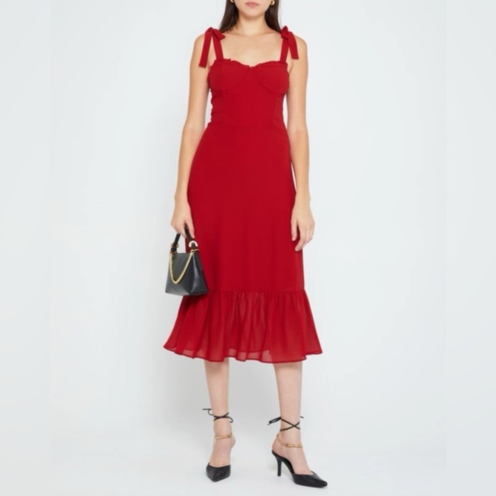 O.P.T  One Pretty‎ Time Toile de Jouy Dress Midi Red  Women's Size Medium